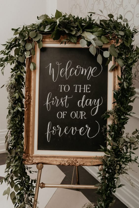 Chalkboard-Painted Vintage wedding sign