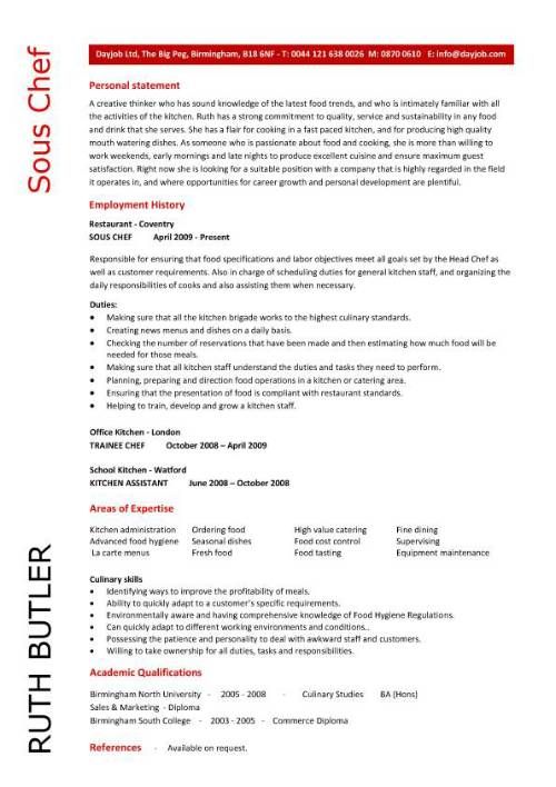 Sous Chef Resume Example - executive chef resume sample Sous Chef Resume Example - executive chef resume sample