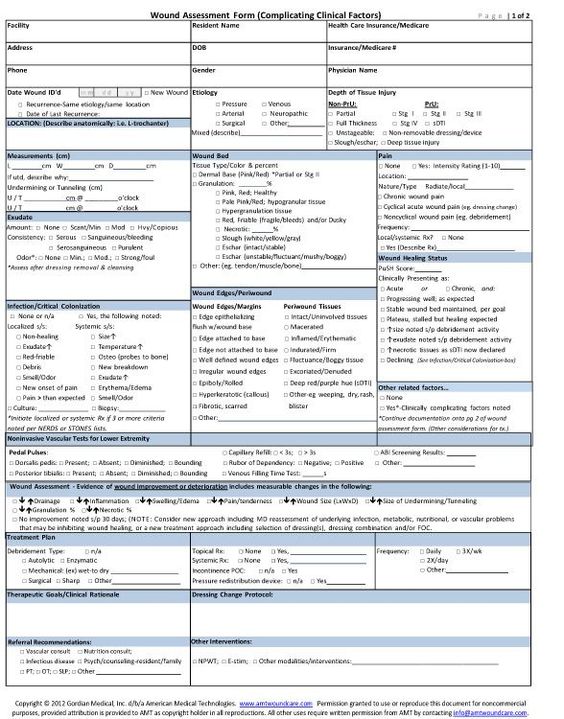 Wound Assessment Form_1jpg Nursing LIfestyle Pinterest - biopsychosocial assessment template Wound Assessment Form_1jpg Nursing LIfestyle Pinterest - biopsychosocial assessment template