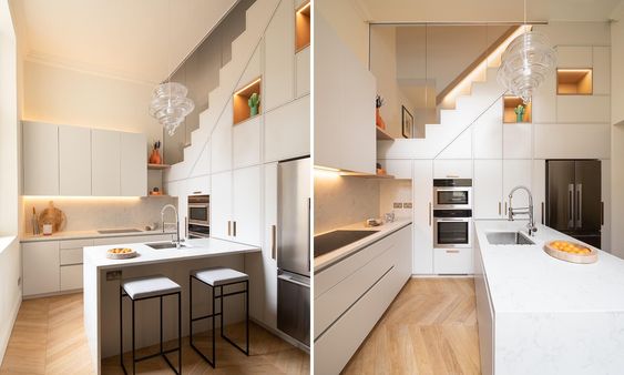This White Kitchen Has A Variety Of Clever Storage Solutions