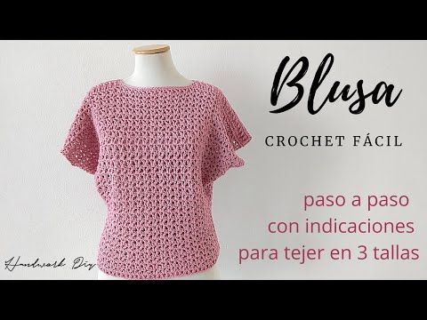 Crochet Stylish Blouse In 3 Sizes Crochet Ideas Crochet Crochet Stitches For Beginners Crochet Videos