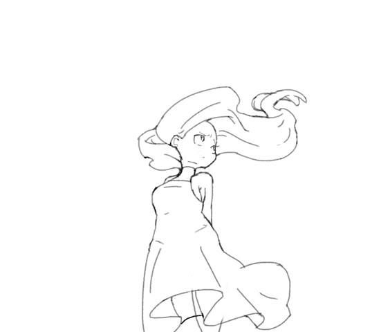 animation reel demo girl hair movement sketch doodle