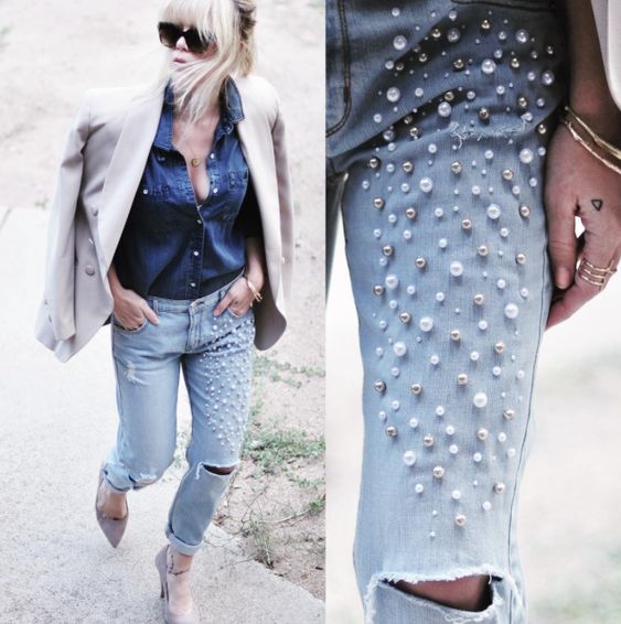 Jeans con Perlas.