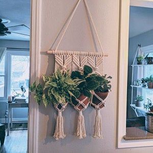 Jute Macrame Plant Hangers Hanging Wall Planter Indoor Outdoor Jute Macrame Plant Hangers Hanging Wall