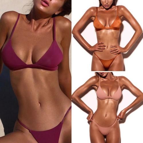 MURTIAL Women Summer Swimwear Bikini Set Push-up Padded Bra Bathing Suit Swimsuit