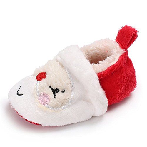 Meeshine Newborn Baby Boys Girls Santa Claus Christmas Slippers Warm Fur Infant Toddler Boots Booties Shoes