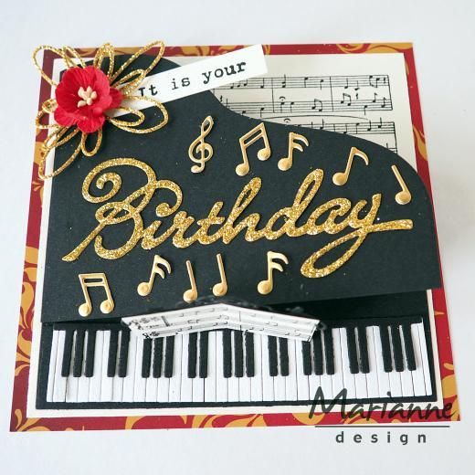 HAPPY BIRTHDAY MUSIC die cuts scrapbook cards
