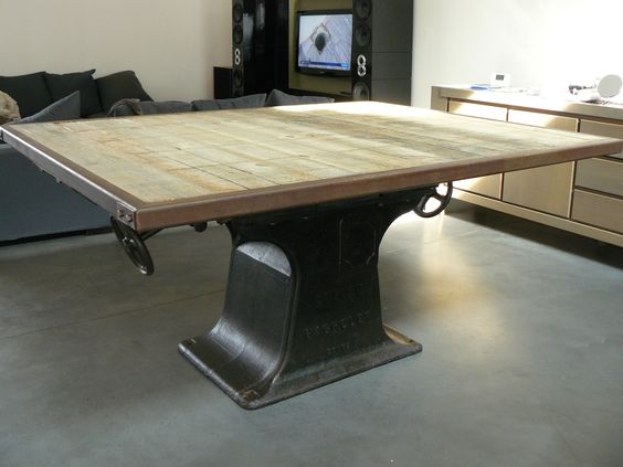 table industrielle ostyle n10 table de salle manger grand format base plancher industriel et dgauchisseuse dining room table large size - Table De Salle A Manger Industrielle table industrielle ostyle n10 table de salle manger grand format base plancher industriel et dgauchisseuse dining room table large size - Table De Salle A Manger Industrielle