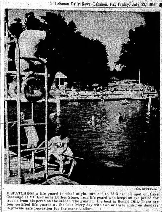 July 22 1955 Mt Gretna Lake X Lebanon Daily News Lebanon Pa Friday Gretna Lake Lebanon Pennsylvania