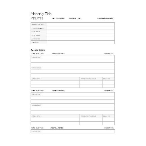 how to take meeting notes template