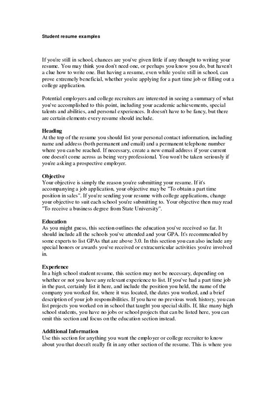 High School Resume Template Microsoft Word - http\/\/www - student resume examples high school High School Resume Template Microsoft Word - http\/\/www - student resume examples high school