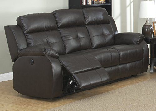 Christies Home Living Troy Prs Power Troy Transitional Sofa With 2 Recliners Espresso Power Reclining Sofa Reclining Sofa Sofa