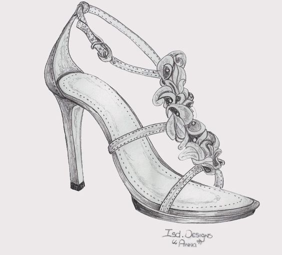 shoes on a high heel decorated with flowers and butterflies vector illustration of flowers high heel stock vector shoe sketches pinterest high heel