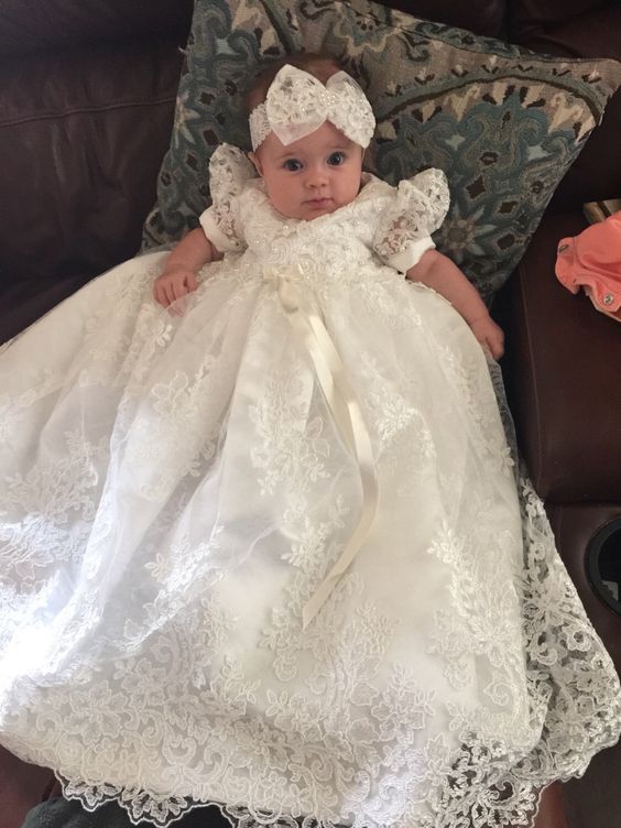 Faithclover Baptism Dresses Baby Girls Toddler Long Classic Lace Christening Gowns Faithclover Baptism Dresses Baby Girls Toddler Long Classic Lace Christening Gowns