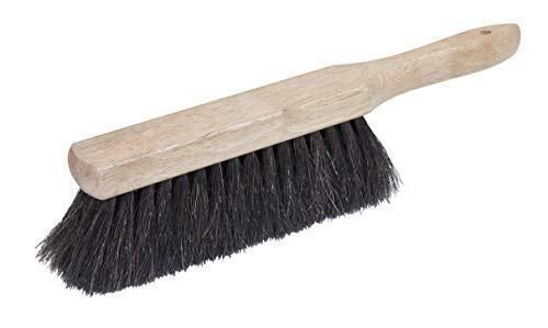 Quickie Horse Hair Bench Brush, Dust Brush for Home, Car, or Workshop, 13.5 Inch Wooden Handle Description The Quickie Horse Hair Bench Brush is the delicate brush your patio or workshop needs to look its best. The horse hair fibers of this brush are flagged for sweeping up small dirt particles and the flared design helps you reach dirt in tight corners. The Brush\'s 3.5-inch long wooden handle and 8-inch sweep is just the right size to clean effectively, but still fit into hard to reach areas. Q