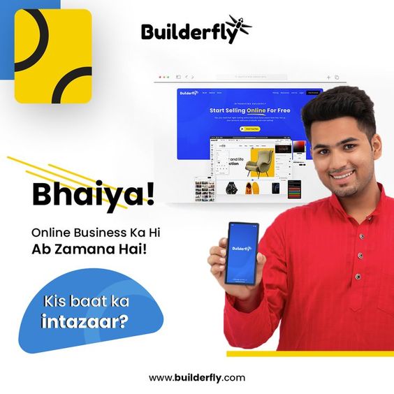 Arrey babu bhaiya ko bhi pata hai aaj kal online business ka zamana hai! Toh chalu ho jao! Builderfly pe apni online dukan banao muft mai...