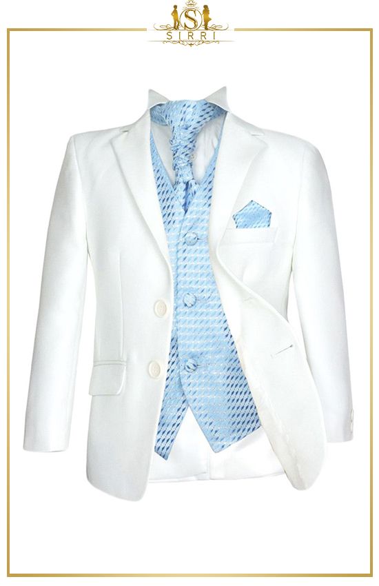 SIRRI Page Boys Formal Navy Gold Wedding Suit 5PC Boys Navy Suit