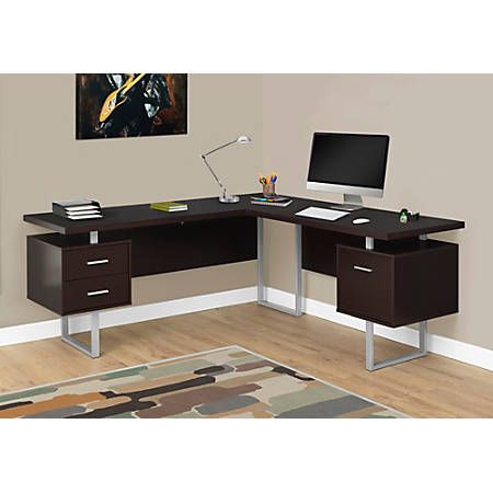 Monarch Specialties L Shaped Corner Computer Desk With 2 Drawers L Shaped Corner Computer Desk