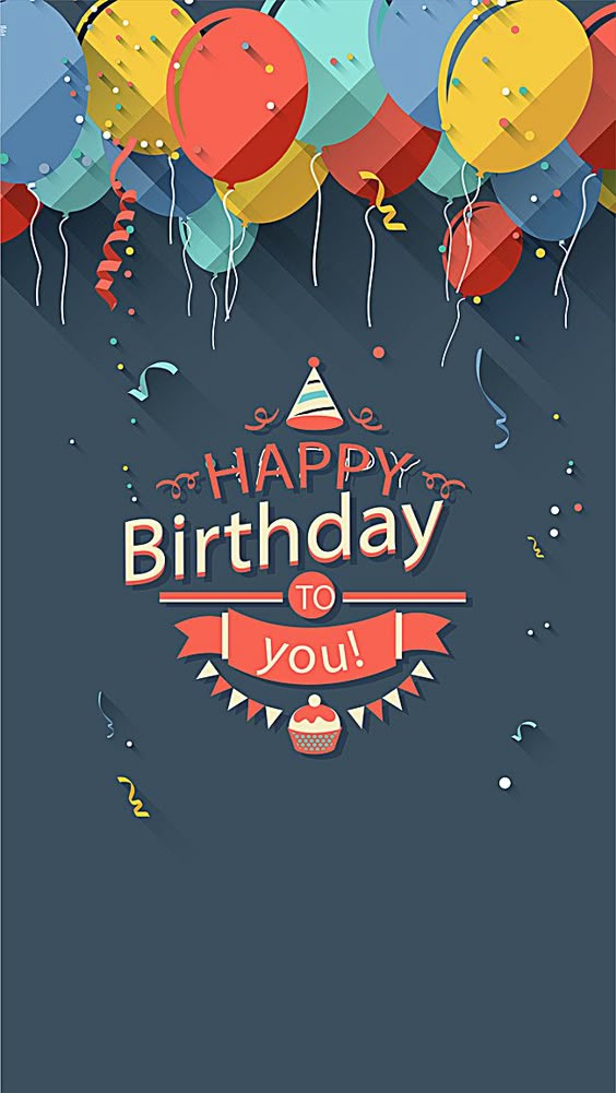 Happy birthday blue background