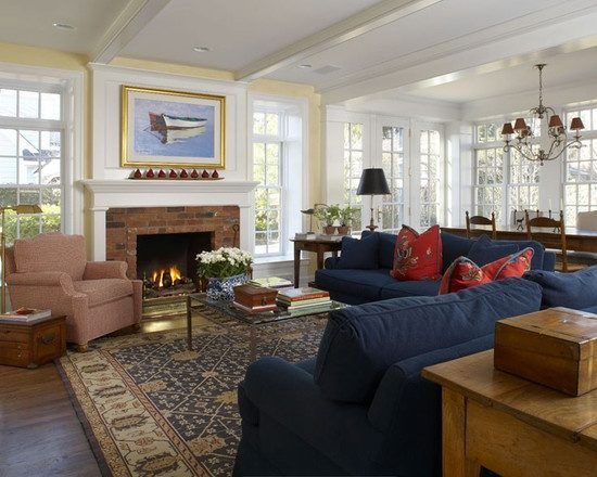 The Denim Blue Clothes Are Popular Worldwide Choices Due To Their Timeless Look And Fascinating Appeal Traditional Family Rooms Family Room Family Room Design