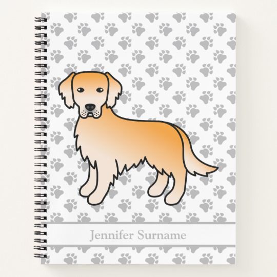Golden Yellow Golden Retriever Dog Custom Text Notebook Zazzle