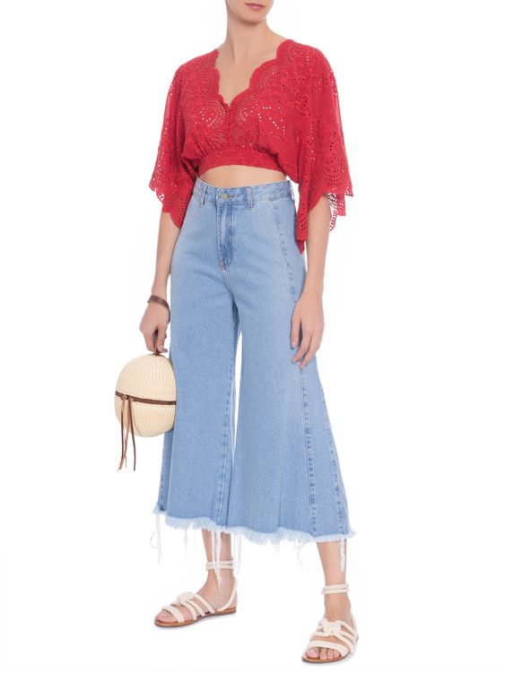 BLUSA FEMININA CROPPED LAISE - VERMELHO