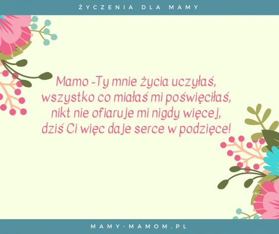 Życzenia dla Mamy - wierszyki na Dzień Mamy - Mamy-mamom.pl