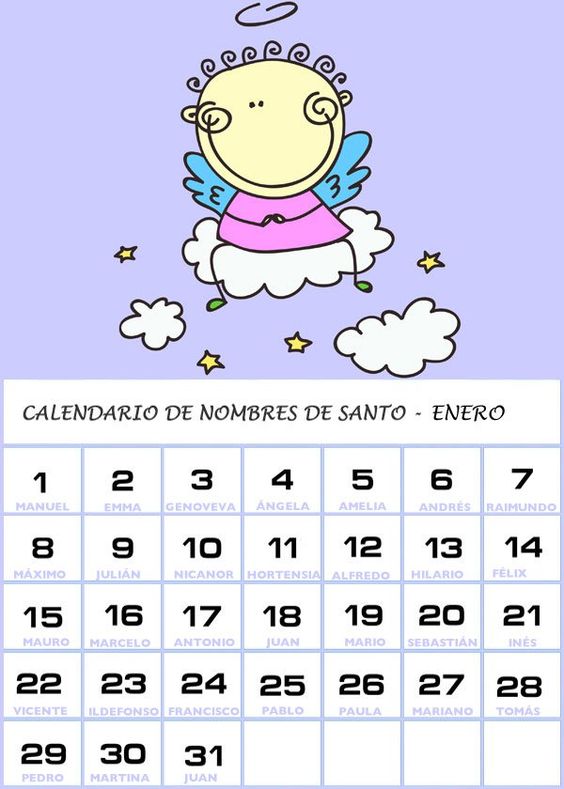 Calendario De Los Nombres De Santos De Enero Word Search Puzzle Names Words