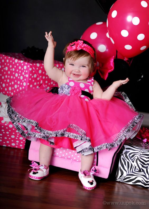 Zebra and Pink Dot Minnie Mouse Tutu Dress