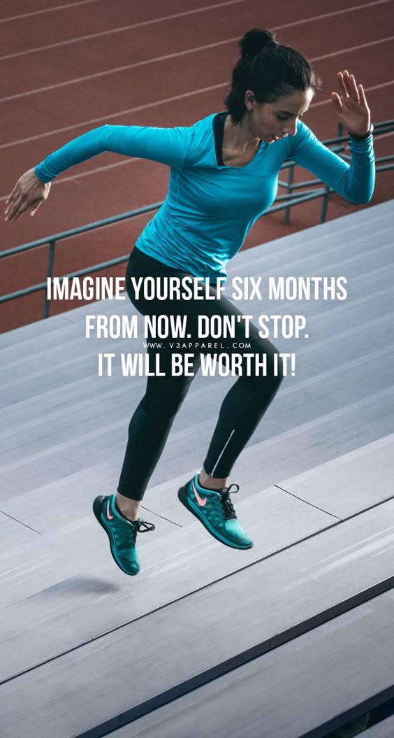 Imagine yourself six months from now. Don't stop. It will be worth it! Head over to www.V3Apparel.com/MadeToMotivate to download this wallpaper and many more for motivation on the go! / Fitness Motivation / Workout Quotes / Gym Inspiration / Motivational Quotes / Motivation