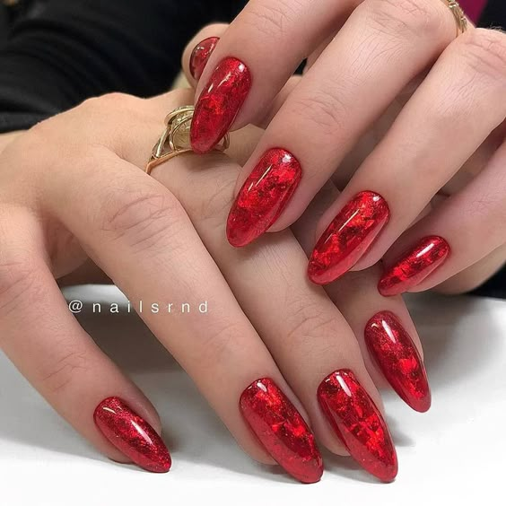 red marble nails