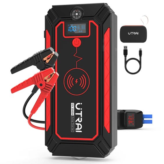 This Car Jump Starter has flat surface design for Efficiently 10W wireless charger function, won’t disconnect all the time. The Type-C quick charge input & output designed for the newest phone. 24000mAh large battery capacity can adapt to different charging requirements. Car battery jump starter with 24000mah(88.8wh) capacity high rate polymer battery can jump start 12V battery car. And the peak current up to 2500A, suitable for SUV, tracks, snowmobiles, vans or motorcycles, etc Our Portable Bat