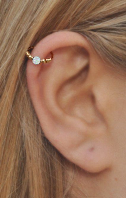 MASOP Sterling Silver 14K Gold Plated Hypoallergenic Cuff Earrings Small Hoop Huggie Earrings Stud for Cartilage 13mm