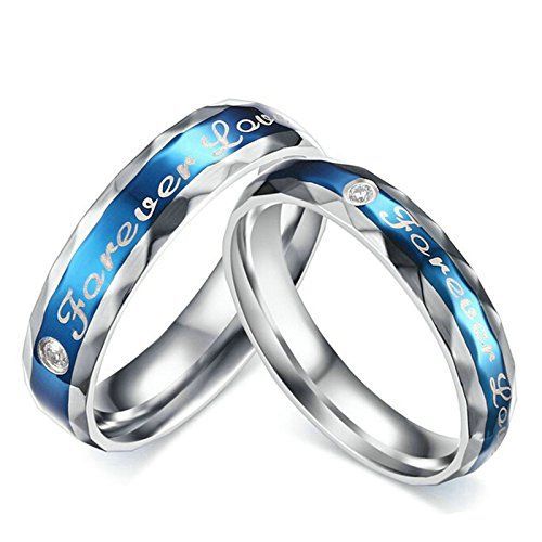 Aooaz Jewelry 2 Pcs Women Men Ring Stainless Steel Gold Rings for His and Hers /& Laser Engraving Free