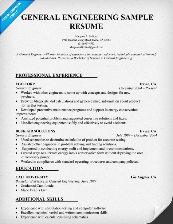 General Engineering Resume Sample (resumecompanion) Resume - petroleum engineer resume General Engineering Resume Sample (resumecompanion) Resume - petroleum engineer resume