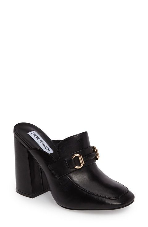 Heeled store loafer mules