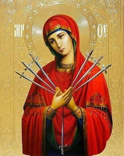 Madre de nuestra esperanza, danos tus ojos para ver más allá del sufrimiento y de la muerte, la luz de la Resurrección. Danos un corazón sensible para seguir amando y sirviendo también en medio de las pruebas. Oh María Madre, Virgen de los Dolores, ruega por nosotros para que cuando el dolor nos visite logremos decir: "Hágase tu voluntad". Amén