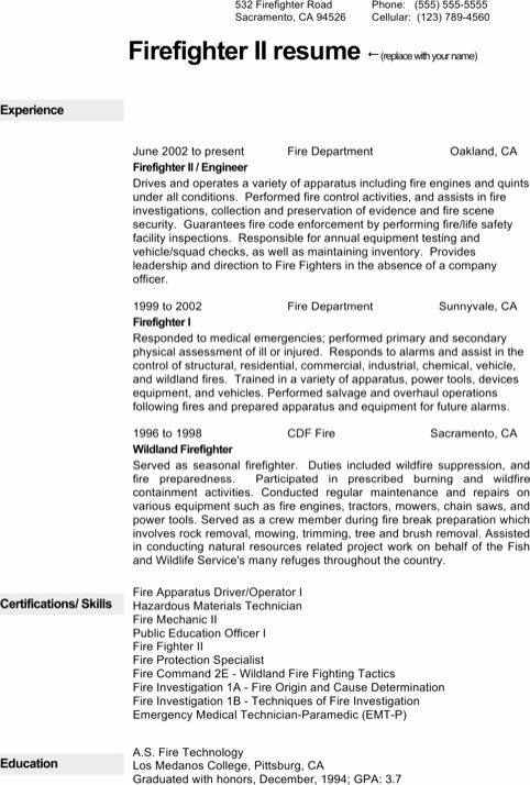 Firefighter Resume Examples Emergency Services Sample Resumes Livecareer Firefighter Resume Resume Examples Job Resume Examples