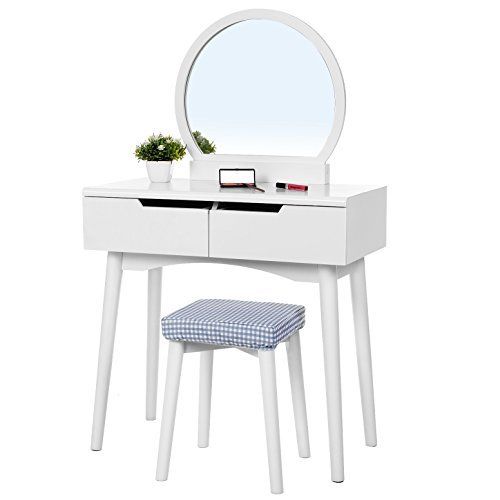 Mics Vanity Table Set With Mirror 2 Large Sliding Drawers Makeup Dressing Decoración De Habitación Juvenil Tocador Pequeño Habitaciones - Vasagle Dressing Table Set With Mirror And Light Bulbs Mics Vanity Table Set With Mirror 2 Large Sliding Drawers Makeup Dressing Decoración De Habitación Juvenil Tocador Pequeño Habitaciones - Vasagle Dressing Table Set With Mirror And Light Bulbs