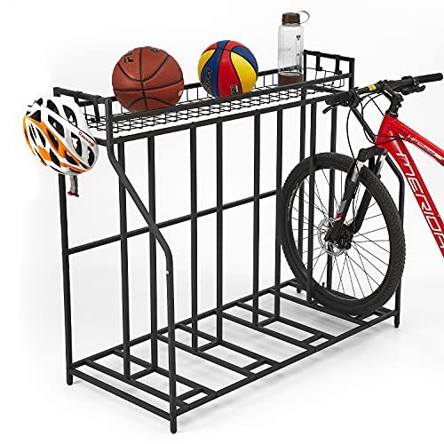 Health Line 4 Bike Stand Rack With Storage Garage Organizer Metal Stability Floor Bicycle In 2021 Kids Indoor Indoor Bike Storage, Bike Rack For Garage Canadian Tire