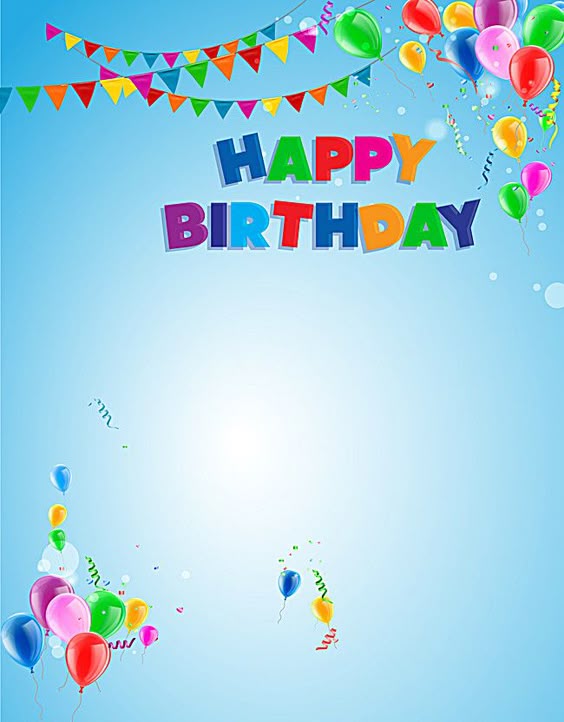Blue Balloons Birthday Poster Background Material