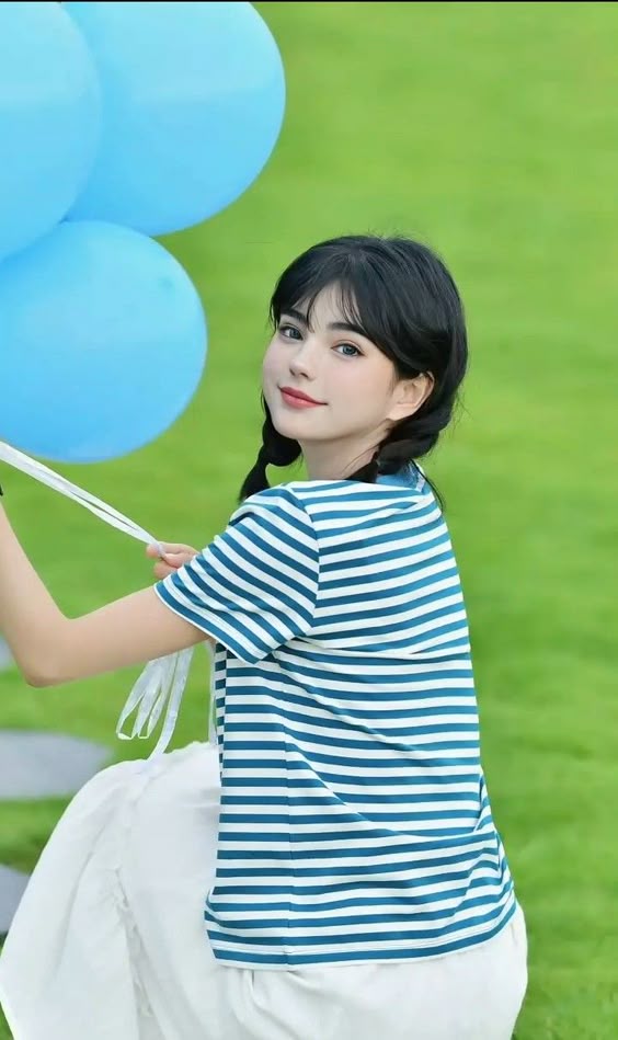 Mapple with her favorite balloons