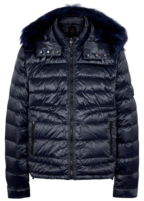 The Down navy fur trimmed shell jacket | Jackets, Fur trim The Down navy fur trimmed shell jacket | Jackets, Fur trim