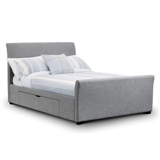 Mid Grey Fabric Time4Sleep Upholstered Double Studio Sprung Base Bed Frame Mid Grey Fabric Time4Sleep Upholstered Double Studio Sprung Base Bed Frame