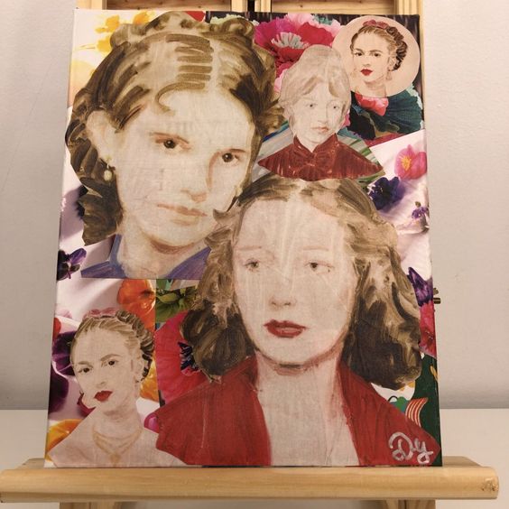 Tableaux collage toile tendue réf 2827 hauteur 30cm largeur 24cm couleur multicolore fait main modèle unique