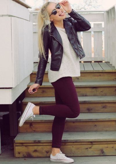 Kombin Mevsimlik En Guzel Kadin Kiyafet Kombinleri Outfits With Leggings Fashion Casual Outfits