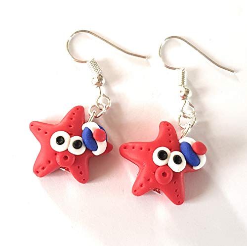 boucles doreilles theme de la mer et des vacances bonnet marin a pompom bachi tortue