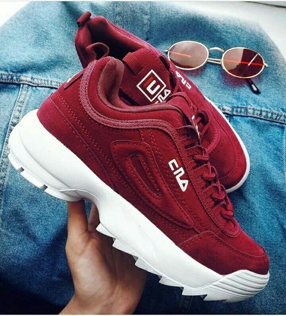Shoes | Sneakers | Red | Fila | Casual style | How to wear ... Shoes | Sneakers | Red | Fila | Casual style | How to wear ...