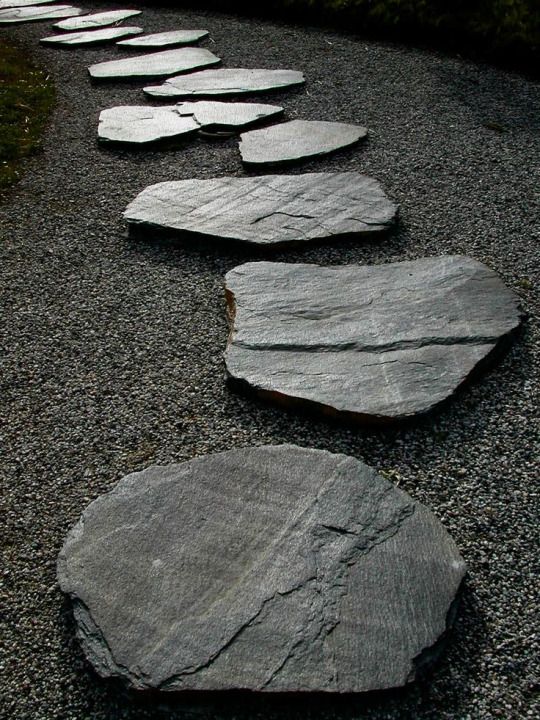 Rocks in a Japanese Zen garden represent islands, mountains, or other land mass. They symbolize calmness and mindfulness.