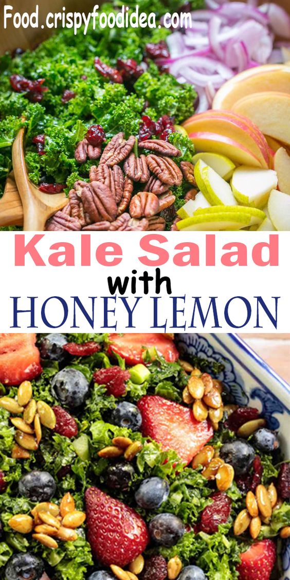 Kale Salad with Honey Lemon Dressing Kale Salad with Honey Lemon Dressing